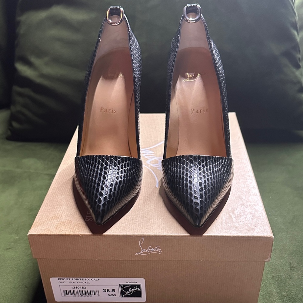 Christian Louboutin Black Textured Heels